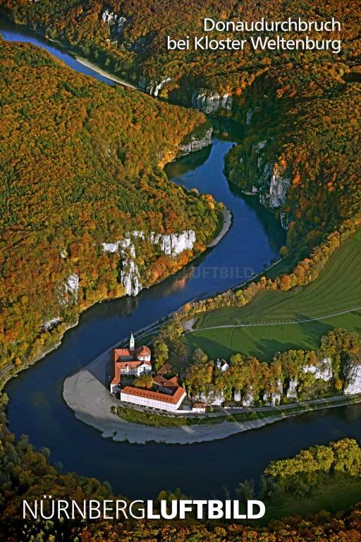 Donaudurchbruch bei Kloster Weltenburg, Luftbild