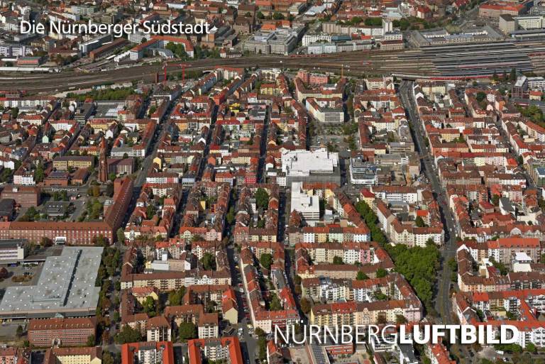 Die Nürnberger Südstadt, Luftaufnahme