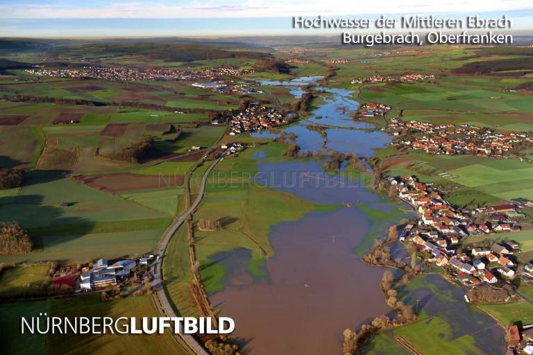 Hochwasser der Mittleren Ebrach, Burgebrach, Oberfranken