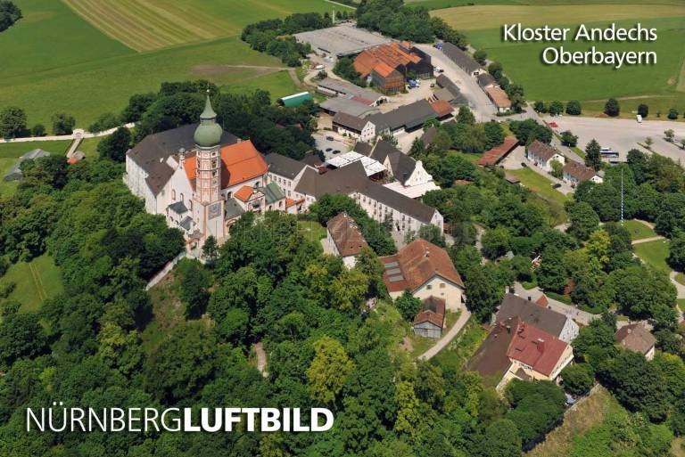 Kloste Andechs, Oberbayern, Luftbild