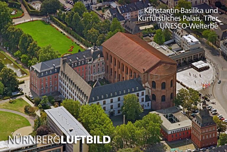 Konstantin-Basilika und Kurfürstliches Palais, Trier, Luftaufnahme
