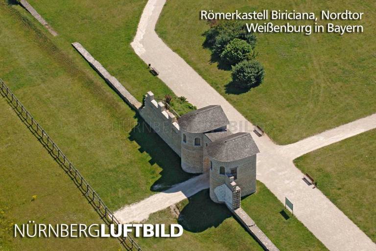 Römerkastell Biriciana, Nordtor, Weißenburg in Bayern, Luftbild