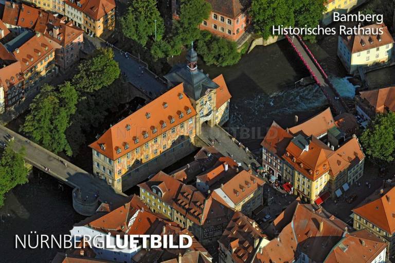 Historisches Rathaus, Bamberg, Luftaufnahme