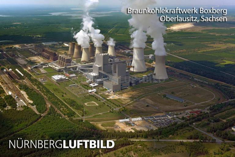 Braunkohlekraftwerk Boxberg, Oberlausitz, Luftaufnahme