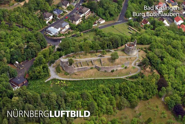 Bad Kissingen, Burg Botenlauben, Luftaufnahme