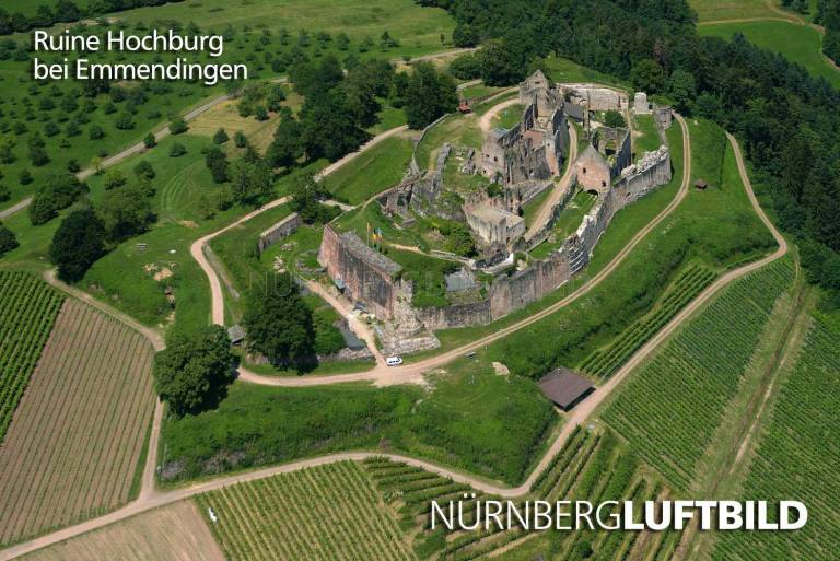 Ruine Hochburg bei Emmendingen, Luftaufnahme