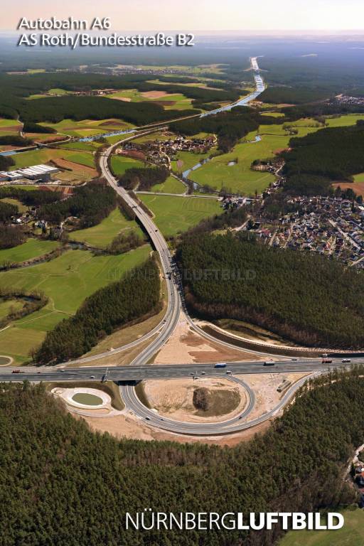 Autobahn A6, AS Roth/Bundesstraße B2