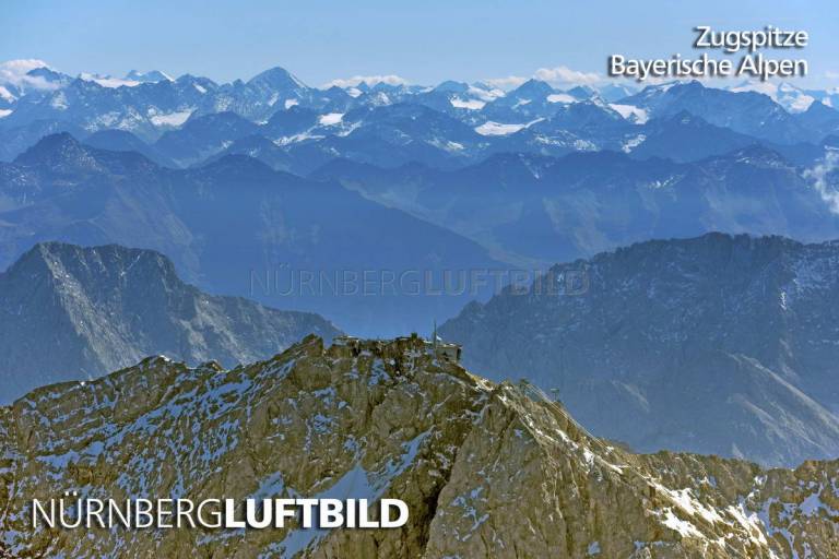 Zugspitze, Bayrische Alpen, Luftaufnahme