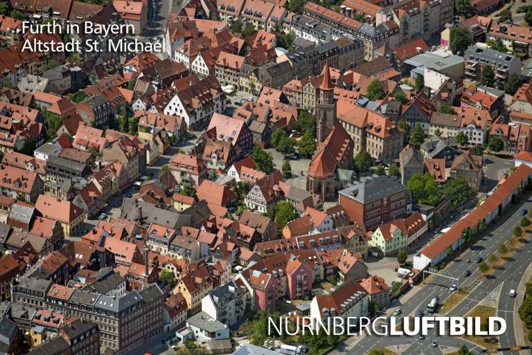 Fürth in Bayern, Altstadt St. Michael, Luftaufnahme