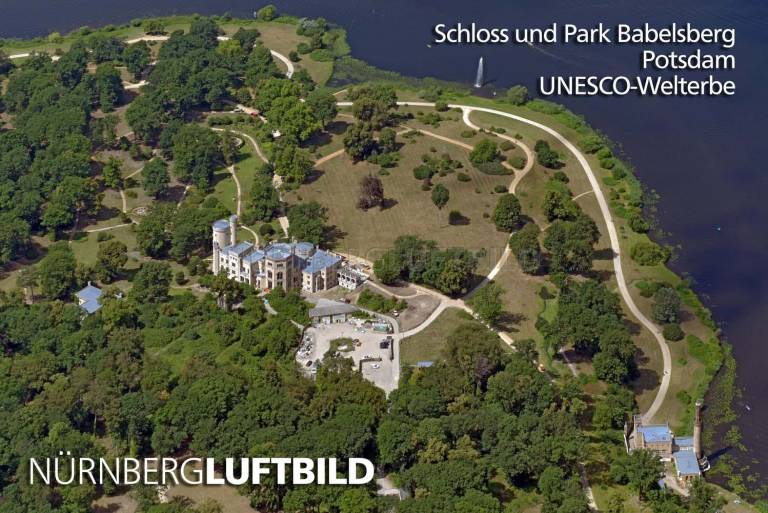 Schloss und Park Babelsberg, Potsdam, Luftbild