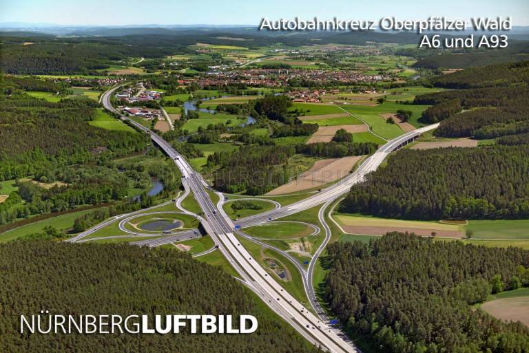 Autobahnkreuz Oberpfälzer Wald, A6 und A93, Luftbild