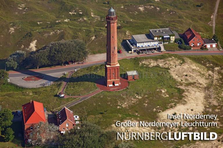 Insel Norderney, Großer Norderneyer Leuchtturm, Luftaufnahme