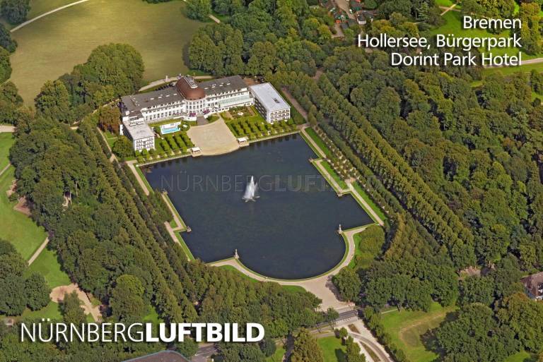 Bremen, Hollersee, Bürgerpark, Dorint Park Hotel, Luftaufnahme
