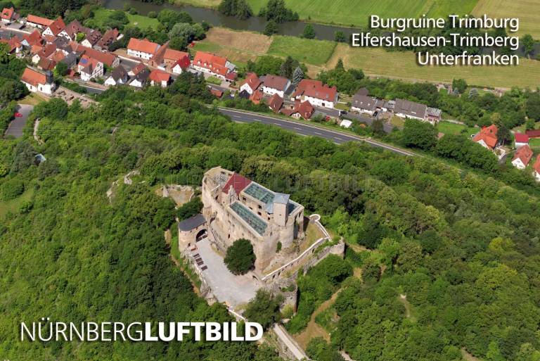 Burgruine Trimburg, Elfershausen-Trimberg, Luftaufnahme