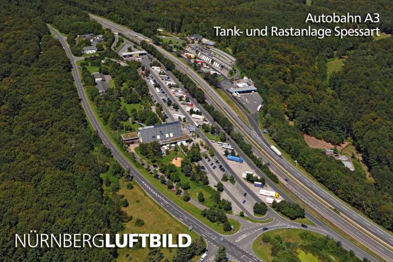 Autobahn A3, Tank- und Rastanlage Spessart, Luftbild