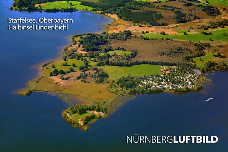 Staffelsee, Oberbayern, Halbinsel Lindenbichl, Luftaufnahme