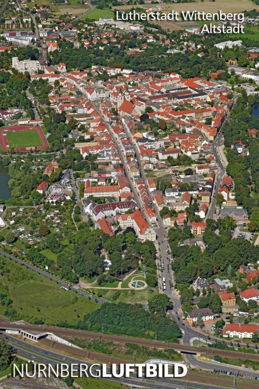 Lutherstadt Wittenberg, Altstadt, Luftaufnahme