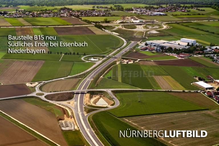 Baustelle B15 neu, südliches Ende bei Essenbach, Niederbayern