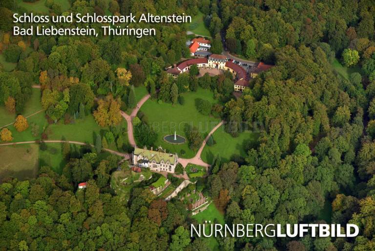 Schloss und Schlosspark Altenstein, Luftaufnahme