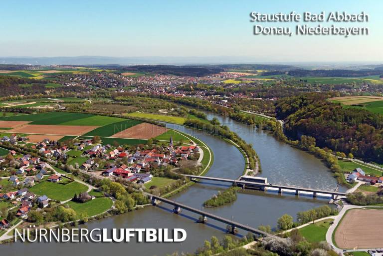 Staustufe Bad Abbach, Donau, Luftaufnahme