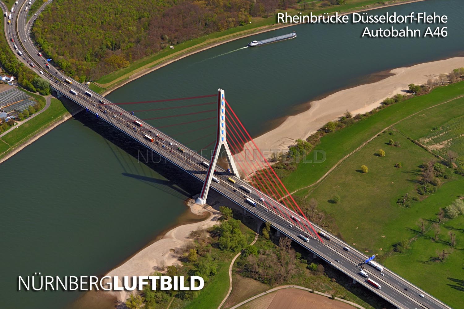 Rheinbrücke Düsseldorf-Flehe, Autobahn A46