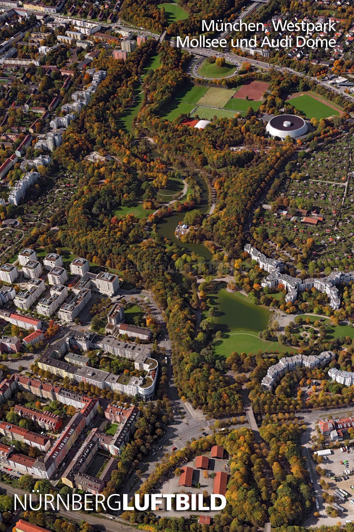 München, Westpark, Mollsee und Audi Dome