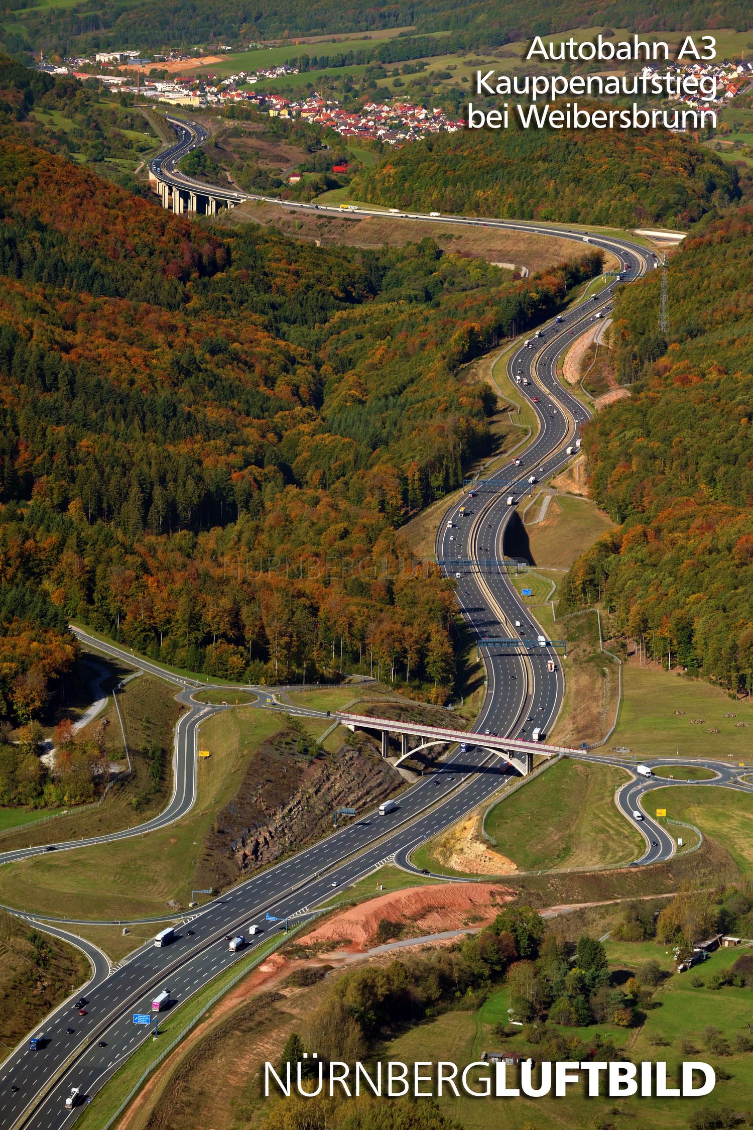 Autobahn A3, Kauppenaufstieg bei Weibersbrunn