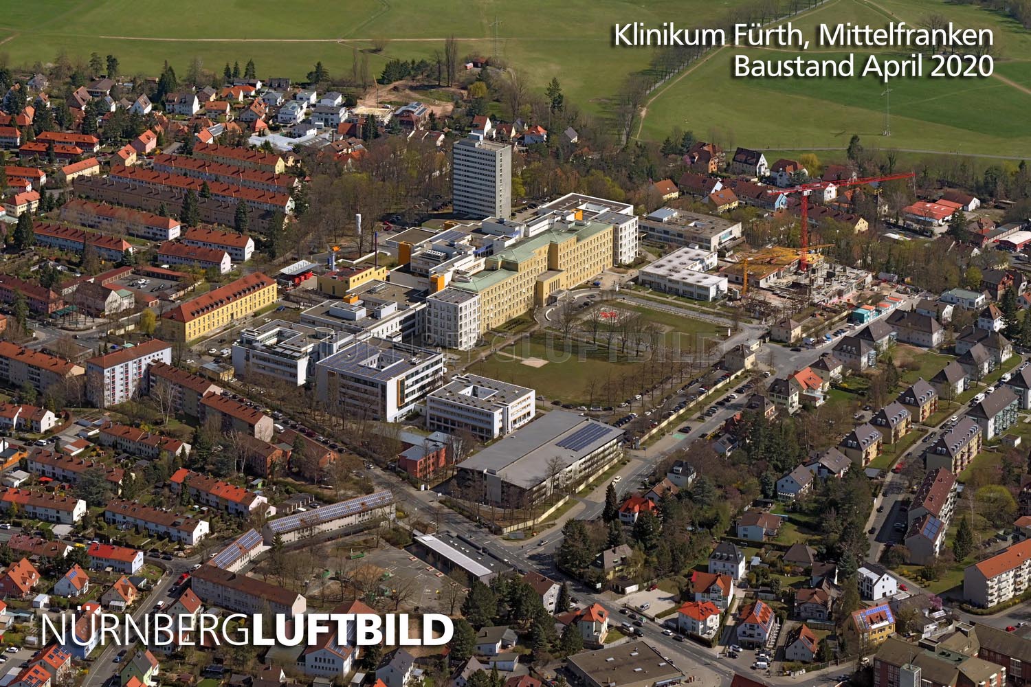 Klinikum Fürth, Mittelfranken, Baustand April 2020