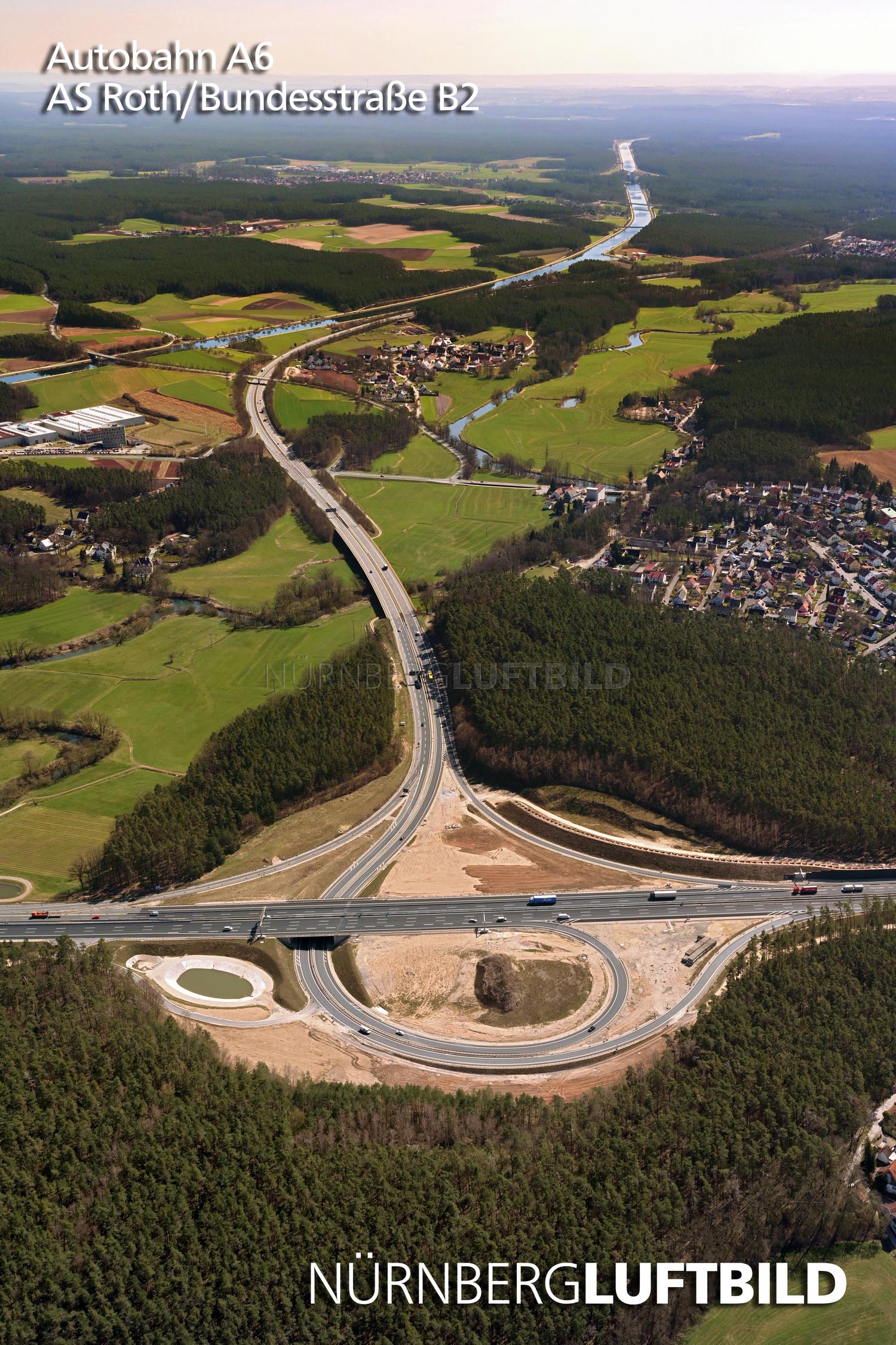 Autobahn A6, AS Roth/Bundesstraße B2