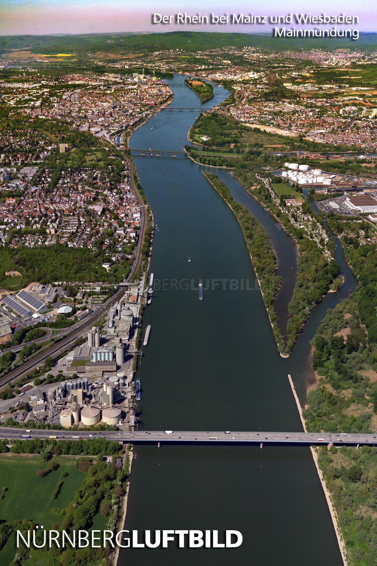 Der Rhein bei Mainz und Wiesbaden, Mainmündung
