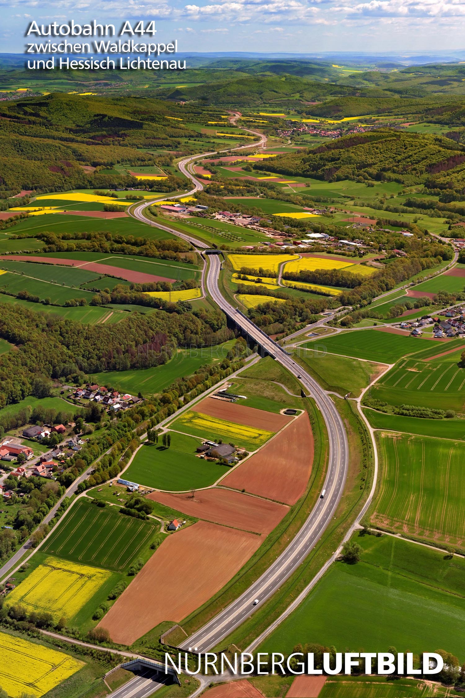 Autobahn A44 zwischen Waldkappel und Hessisch Lichtenau