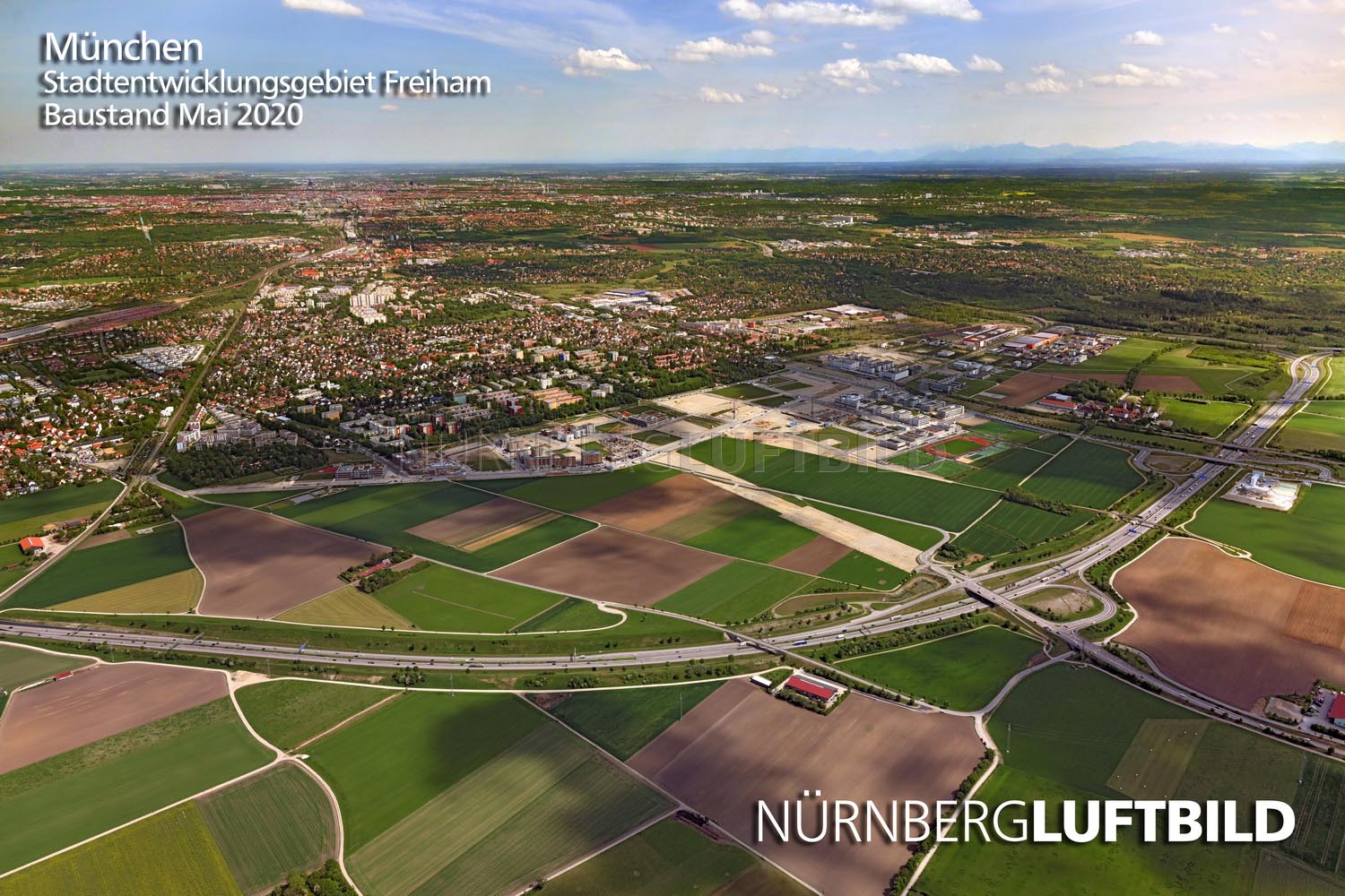 München, Stadtentwicklungsgebiet Freiham, Baustand Mai 2020