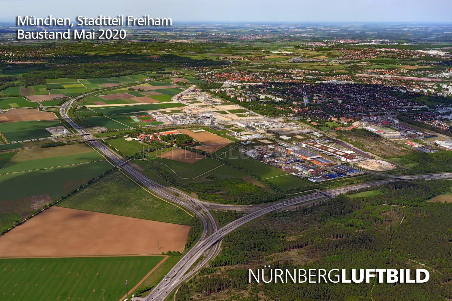 München, Stadtteil Freiham, Baustand Mai 2020