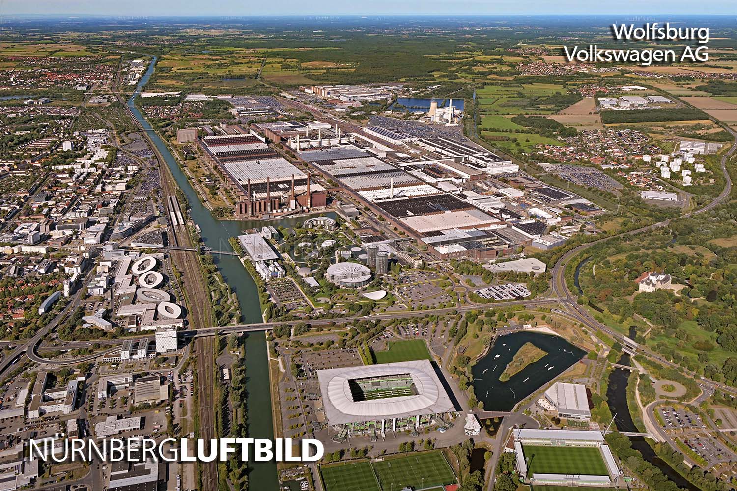 Luftbild Volkswagenwerk, Wolfsburg, Volkswagen AG