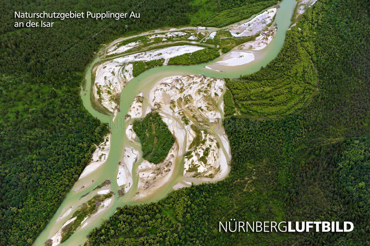 Naturschutzgebiet Pupplinger Au an der Isar, Luftaufnahme