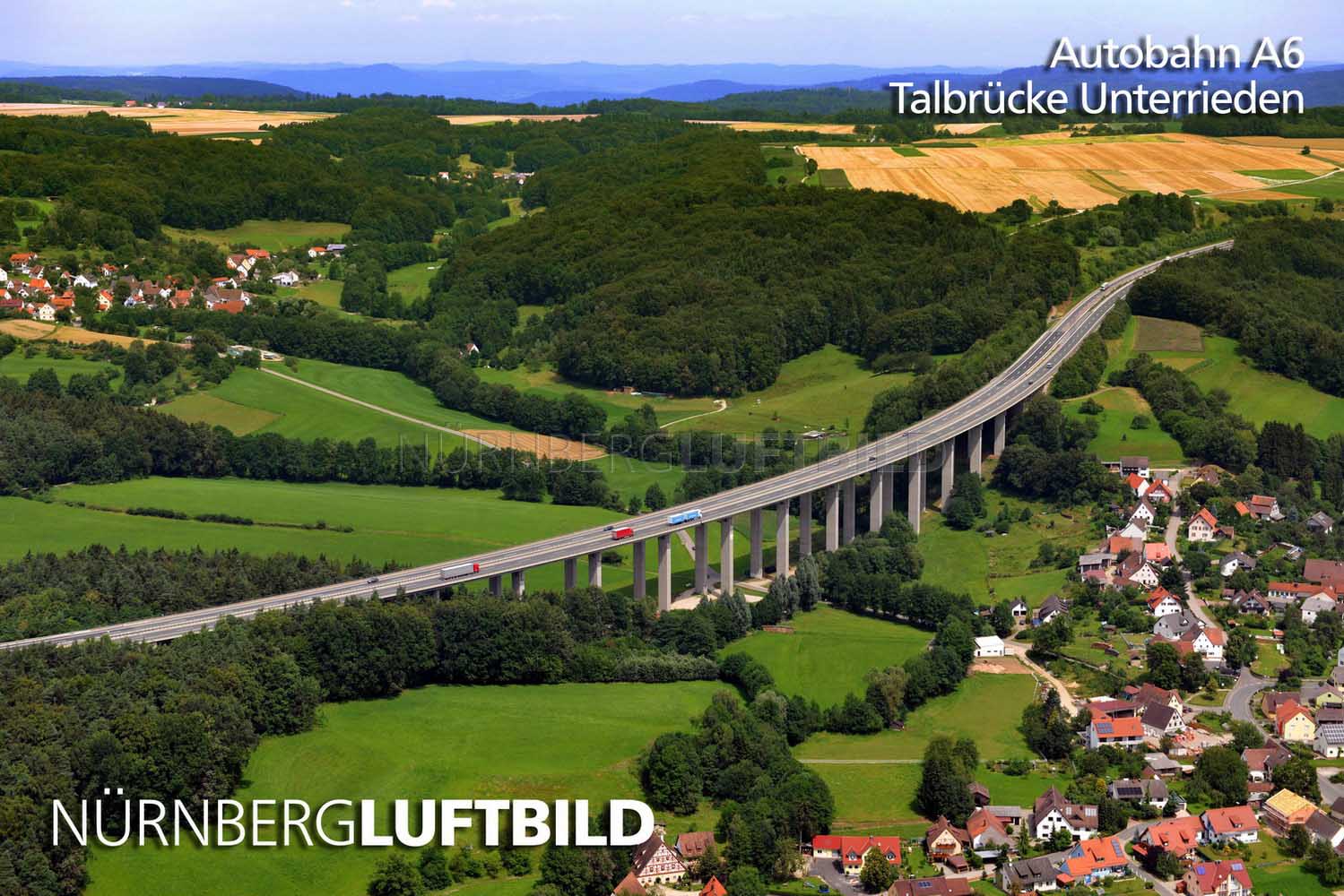 Autobahn A6, Talbrücke Unterrieden, Luftbild