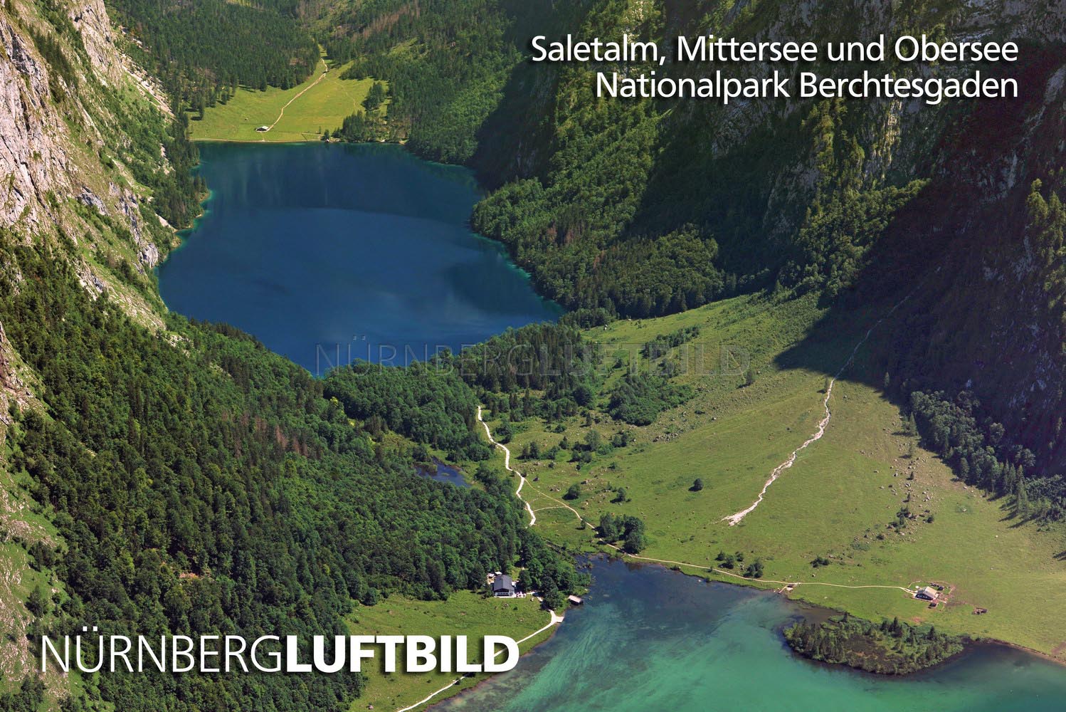 Saletalm, Mittersee und Obersee, Luftaufnahme