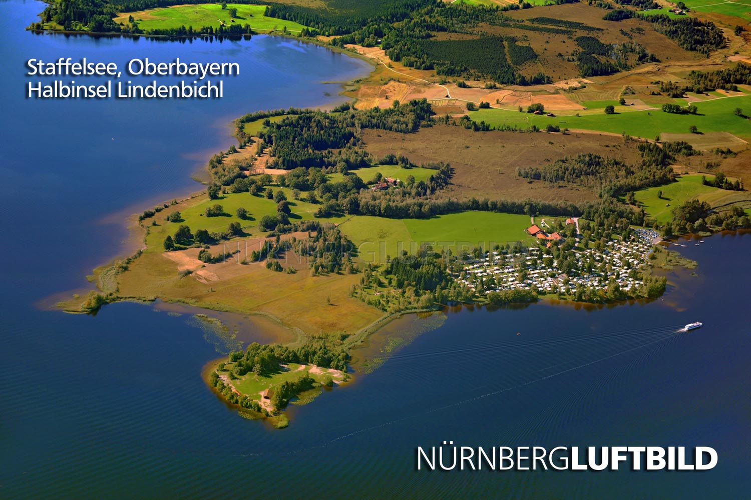 Staffelsee, Oberbayern, Halbinsel Lindenbichl, Luftaufnahme