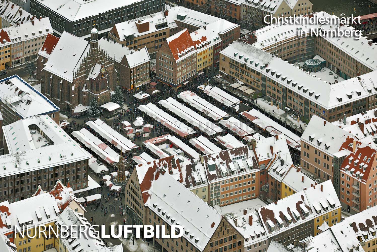 Christkindlesmarkt in Nürnberg, Luftaufnahme