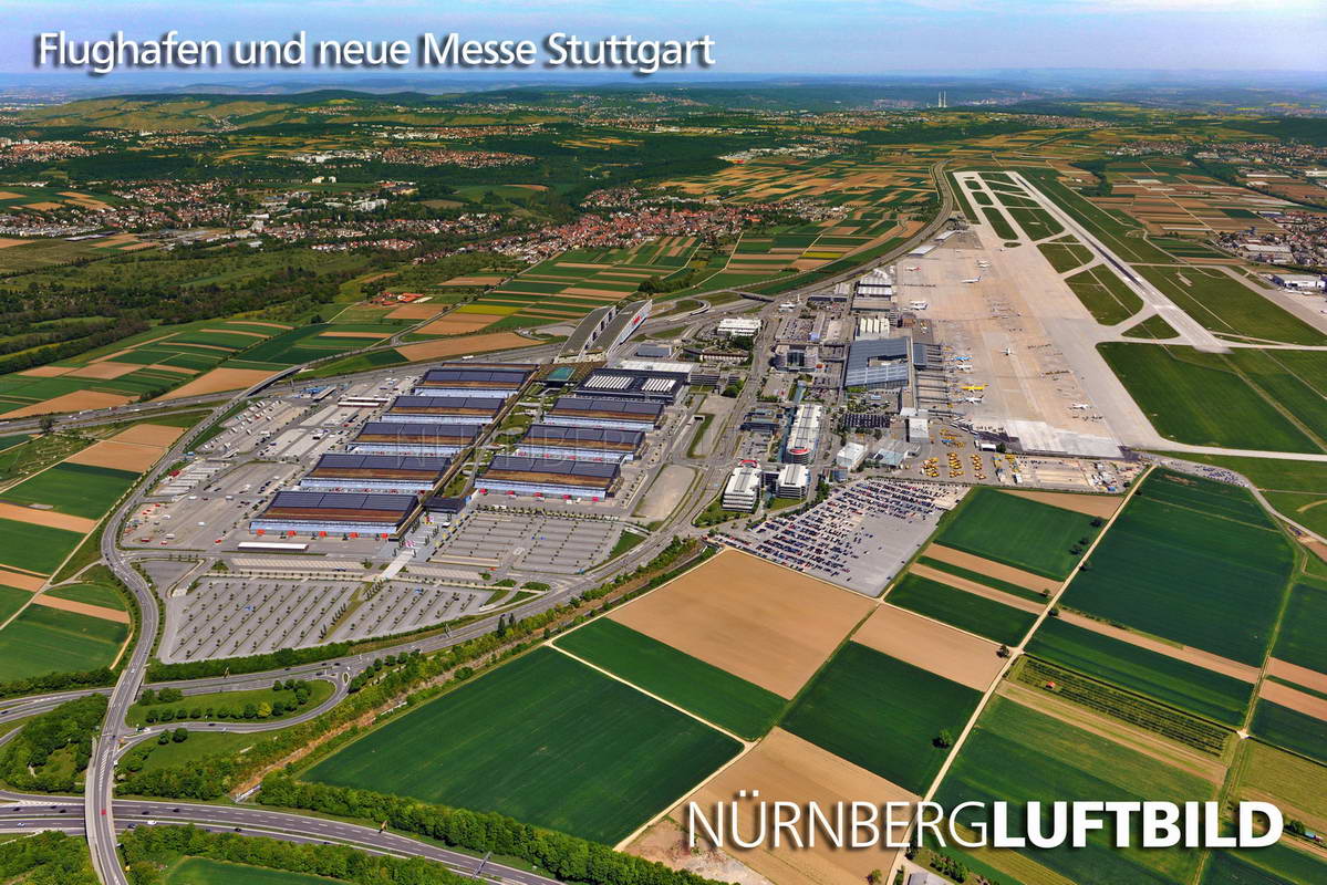 Flughafen und neue Messe Stuttgart, Luftbild