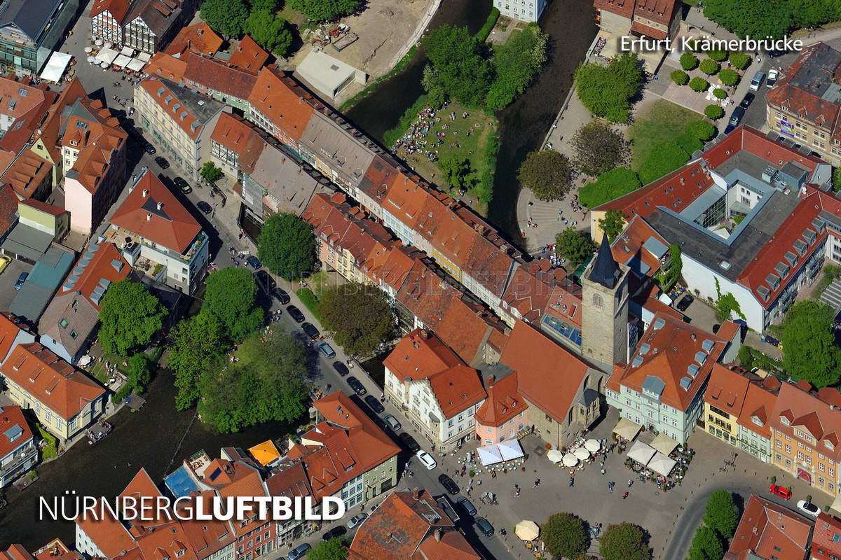 Erfurt, Krämerbrücke, Luftbild