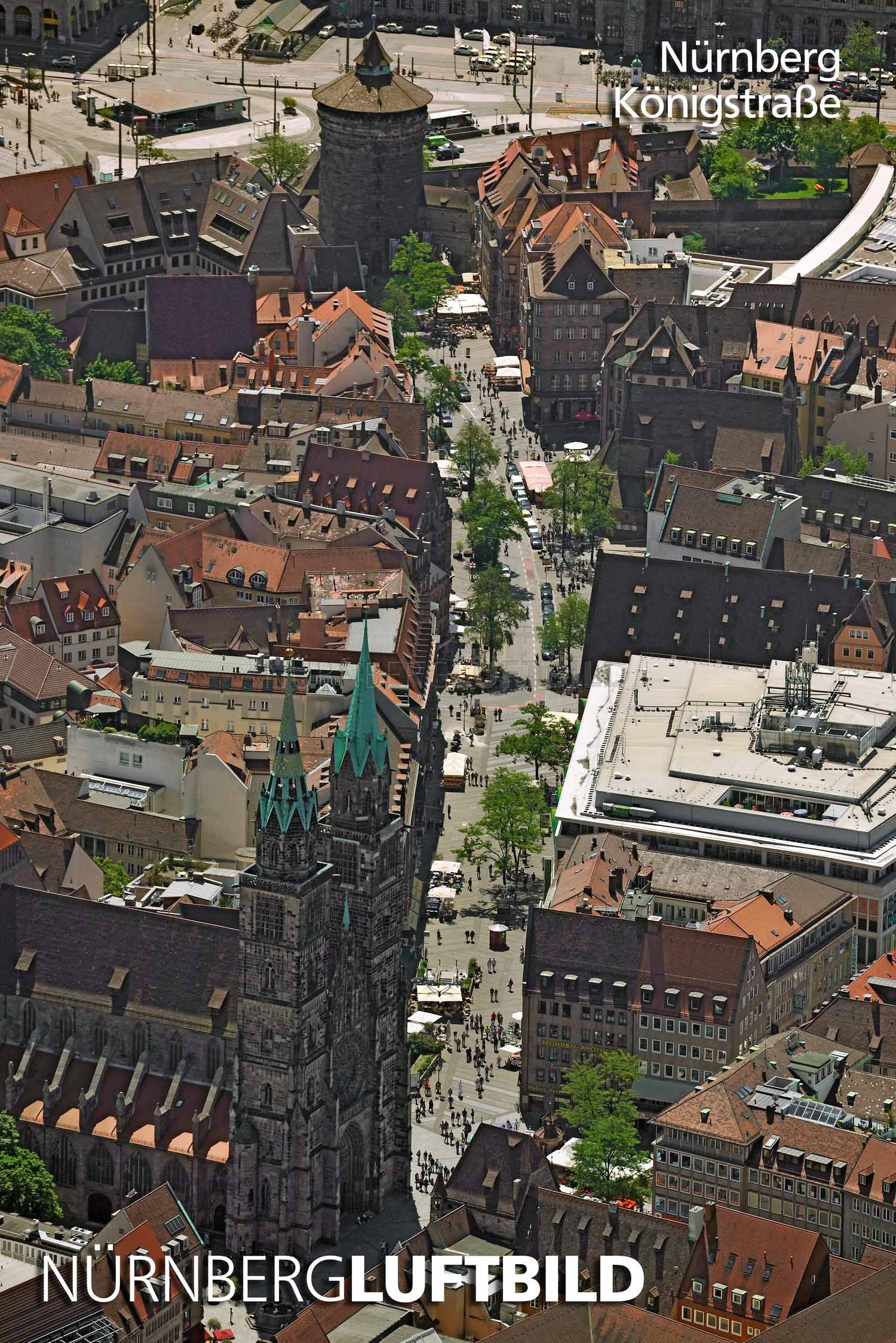 Nürnberg, Königstraße, Luftaufnahme