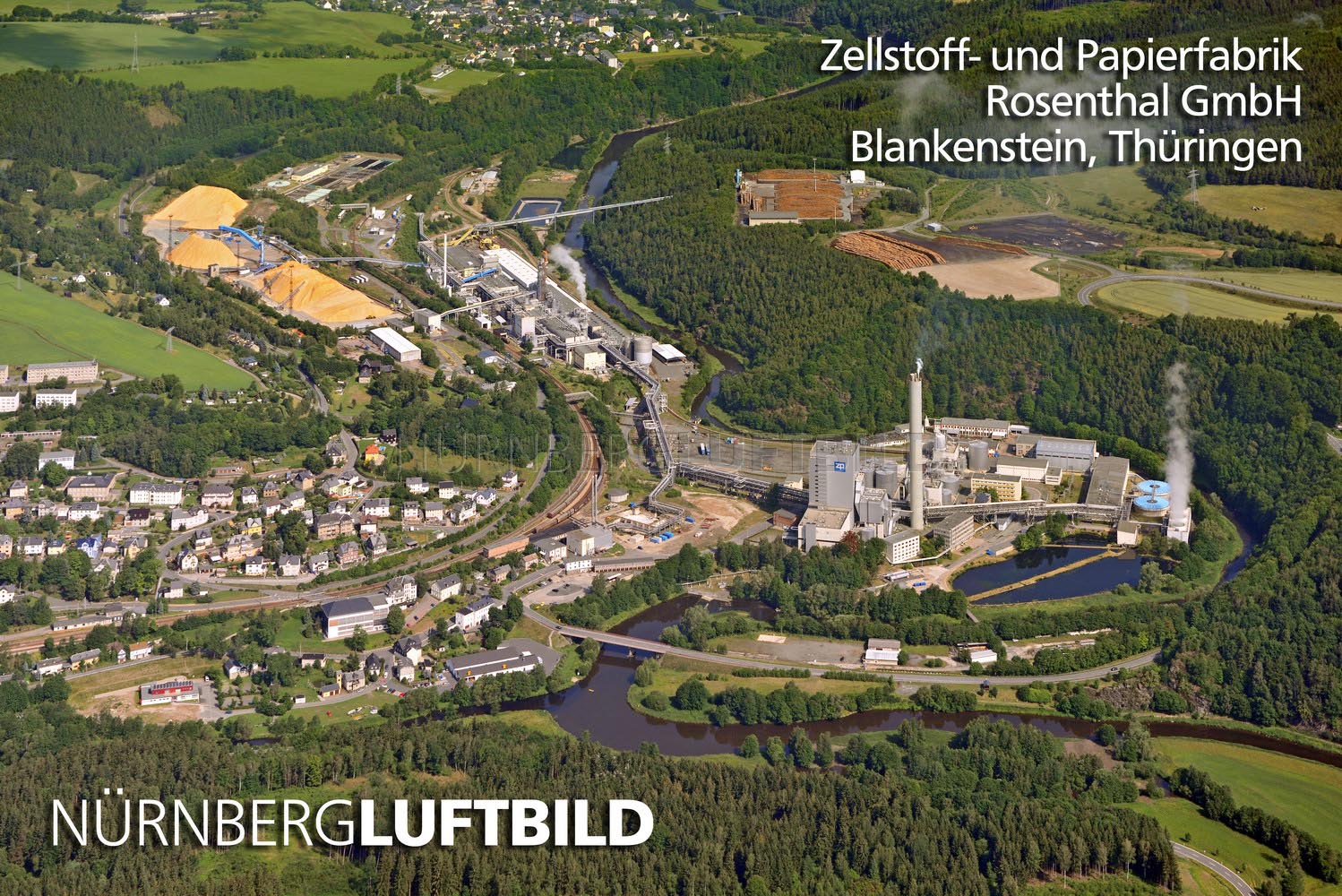 Zellstoff- und Papierfabrik, Rosenthal GmbH, Blankenstein, Luftbild
