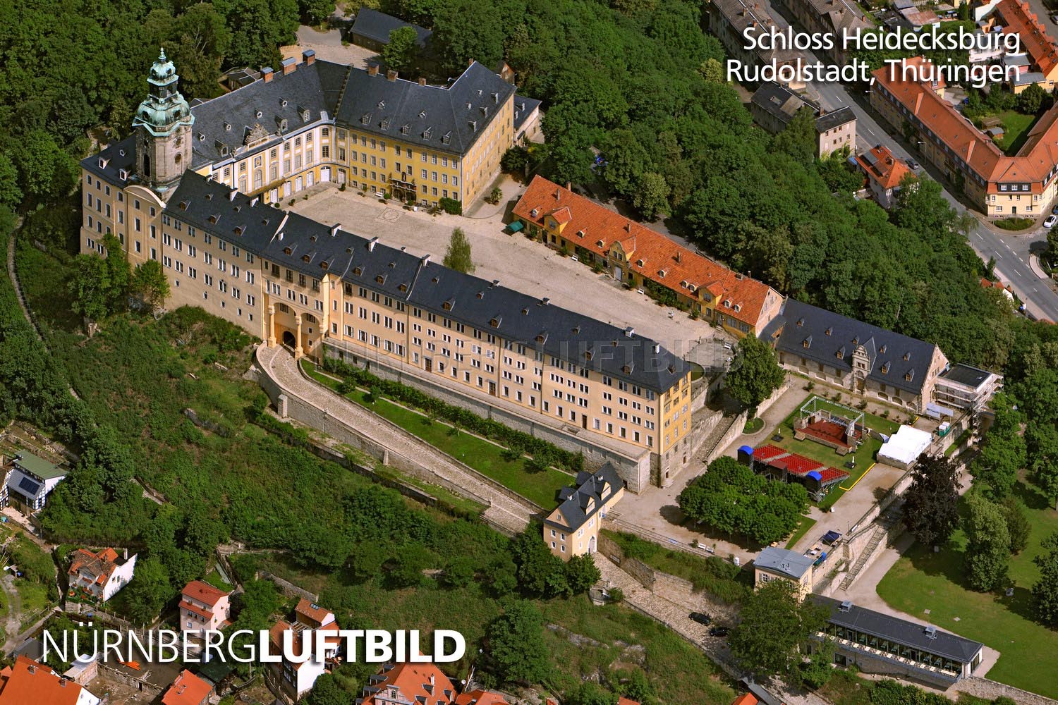 Schloss Heidecksburg, Rudolstadt, Luftaufnahme