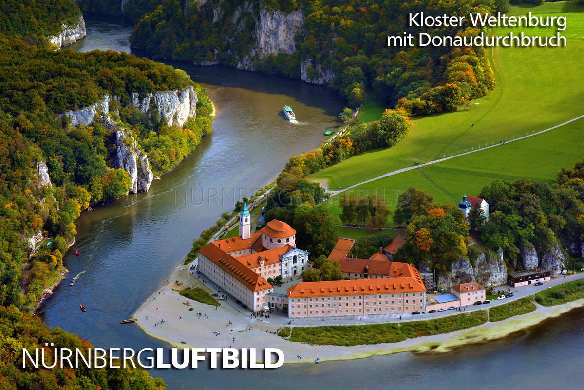 Kloster Weltenburg mit Donaudurchbruch, Luftaufnahme