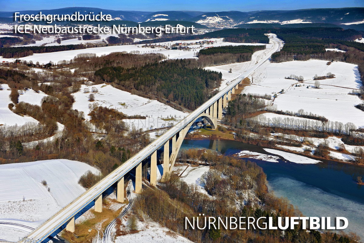 Froschgrundbrücke im Winter, Luftaufnahme