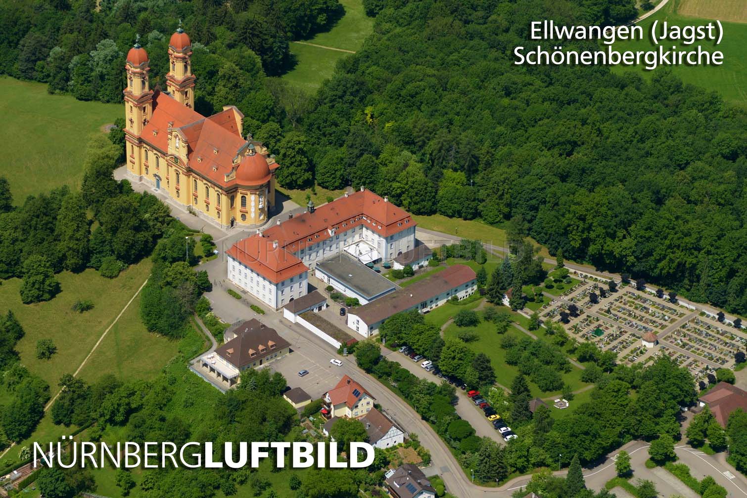 Ellwangen, Schönenbergkirche, Luftaufnahme