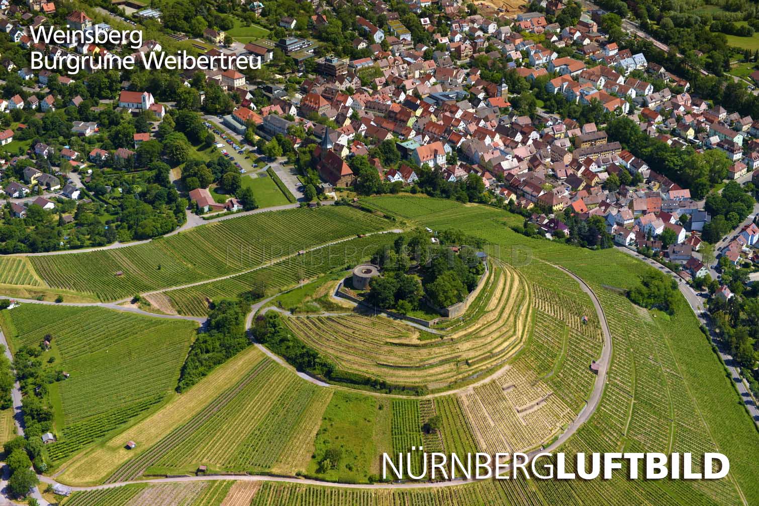 Weinsberg, Burgruine Weibertreu, Luftbild