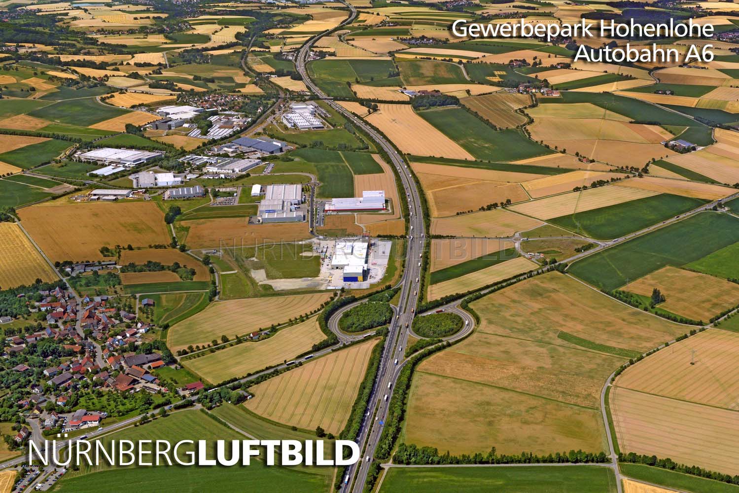 Gewerbepark Hohenlohe, Autobahn A6, Luftbild