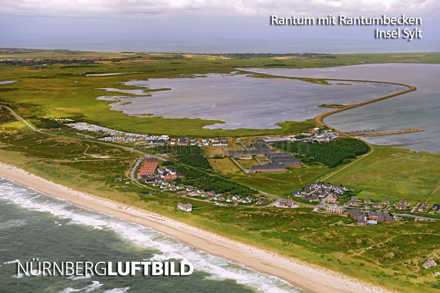 Rantum mit Rantumbecken, Insel Sylt, Luftbild